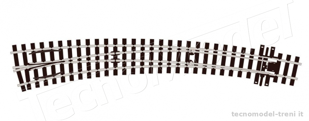 Scambio curvo sinistro non polarizzato PECO SL-87 codice 100-2,5 mm