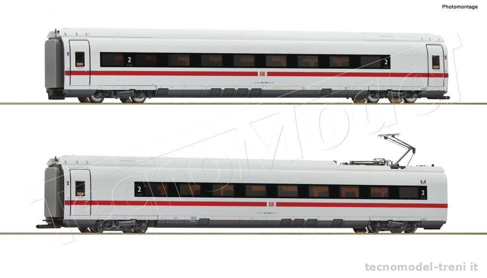 Roco 72099 DB set2 di due carrozze classe 407 di completamento elettrotreno  ICE ''Velaro'' ep.VI - TecnoModel - Modellismo Ferroviario - per non  perdere il treno...