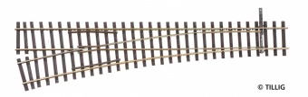 Tillig 85344 Scambio sinistro EW1 Lunghezza mm 228 raggio deviata 866 mm angolo al cuore 11°