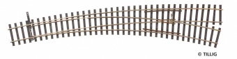 Tillig 85373 Scambio curvo destro IBW raggio interno 543mm, esterno 934mm 17/29°, angolo al cuore 9°