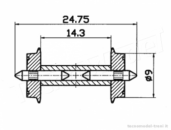 Roco 40191 Coppia assali diametro ruote 9 mm, asse isolato