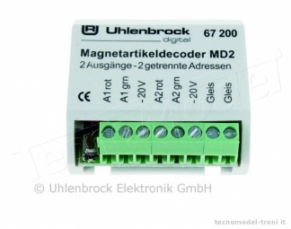 Uhlenbrock 67200 Decoder per 2 scambi e articoli elettromagnetici DCC e Motorola