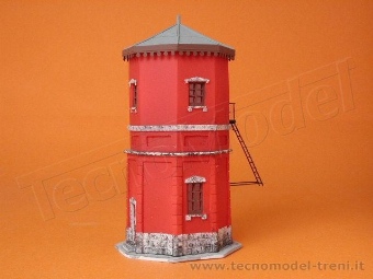 Simplon Model 116RM Serbatoio acqua FS a torre ottagonale in stile mediterraneo, colore rosso