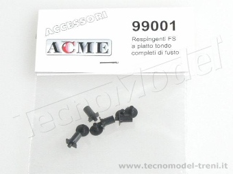 Acme 99001 Respingenti FS a piatto tondo completi di fusto, 4 pz.