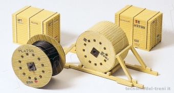 Preiser 17114 Bobina in legno per cavo elettrico con casse, adatto per carico di un carro