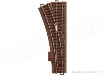 Trix T62611 Scambio manuale sinistro con massicciata L.188,3 mm R2 raggio 437,5 - 24,3°