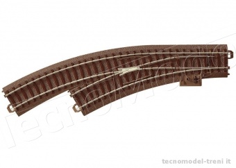 Trix T62671 Scambio curvo manuale sinistro con massicciata L.188,3 mm R1 raggio 3605 - 30°