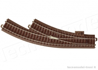 Trix T62672 Scambio curvo manuale destro con massicciata L.188,3 mm R1 raggio 3605 - 30°