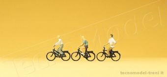Preiser 79089 Ciclisti giovani con biciclette, Scala N