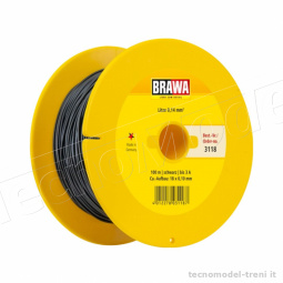 Brawa 3118 Cavo elettrico nero in bobina da 100 metri - 0,14 qmm