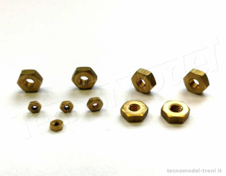 Tecnomodel F620020 Dado in ottone M 2 mm pz. 10 DIN 934