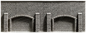 Noch 58058 Muro in pietra con rinforzi e arcate 33,4 x 12,5 cm