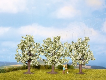Noch 25111 Alberi da frutto colore bianco 8 cm, 3 pz.