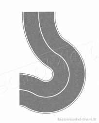 Noch 60704 Strada asfaltata in curva grigio chiaro con segnaletica orizzontale 8 cm, 2 pz.
