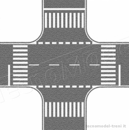 Noch 60714 Incrocio stradale grigio asfalto chiaro con segnaletica orizzontale 22 x 22 cm