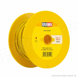 Brawa 3111 Cavo elettrico giallo in bobina da 100 metri - 0,14 qmm