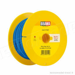 Brawa 3115 Cavo elettrico blu in bobina da 100 metri - 0,14 qmm