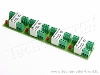 Tecnomodel RBX4 Relè bistabile, adatto per tutte le commutazioni anche per digitale, pcb con 4 moduli