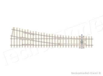 Peco SL-E1095 Scambio destro polarizzato con traverse in cemento codice 75 - 1,9 mm