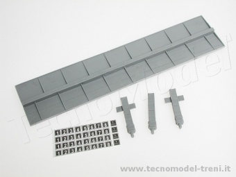 Tecnomodel SFB004 Pensilina per marciapiede di stazione tipo FS con 3 colonne, 1 pz.