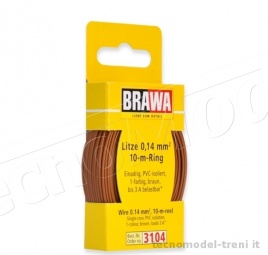 Brawa 3104 Cavo elettrico marrone in bobina da 10 metri - 0,14 qmm