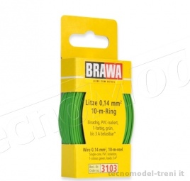 Brawa 3103 Cavo elettrico verde in bobina da 10 metri - 0,14 qmm