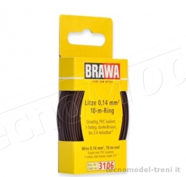 Brawa 3106 Cavo elettrico marrone scuro in bobina da 10 metri - 0,14 qmm