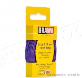 Brawa 3100 Cavo elettrico viola in bobina da 10 metri - 0,14 qmm