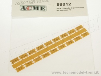 Acme 99012 Tabelle di percorrenza FS, 18 pz.
