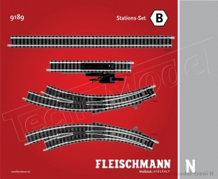 Fleischmann 9189 Stations-set B Binari con massicciata 