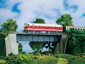 Auhagen 11341 Ponte in travi di ferro con spalle in pietre