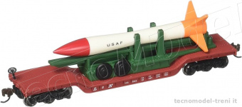 Bachmann 18347 52' center depressed flat cars Militare wiht missile