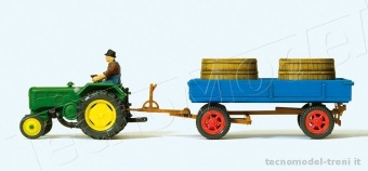 Preiser 17943 Trattore agricolo con carro carico di uva