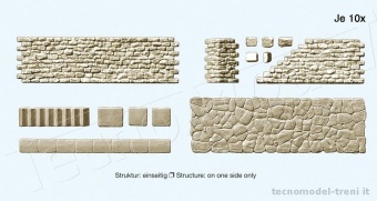 Preiser 18219 Set muri componibili in pietra con scale, in kit di montaggio