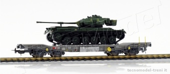 Piko 96683 SBB carro pianale tipo Slmmnps per trasporti pesanti con carico Panzer 57 Ep IV-V