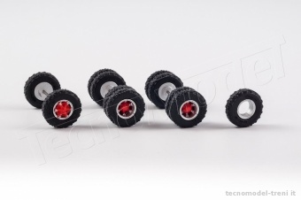 VK-Modelle 76994 Assali con pneumatici e cerchio Trilex, 11.00 20, 12,45 mm pz. 7 Scala H0 