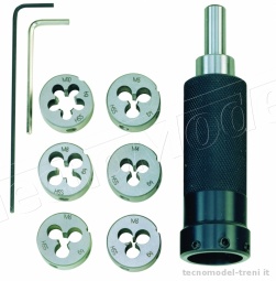 Proxxon 24082 Portafiliere con filiere per tornio di precisione FD 150E / PD 250/E