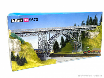 Kibri 9670 Ponte ferroviario in ferro dritto a una arcata, kit di montaggio scala H0