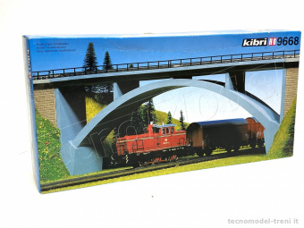 Kibri 9668 Ponte ferroviario dritto in cemento a una arcata, kit di montaggio scala H0